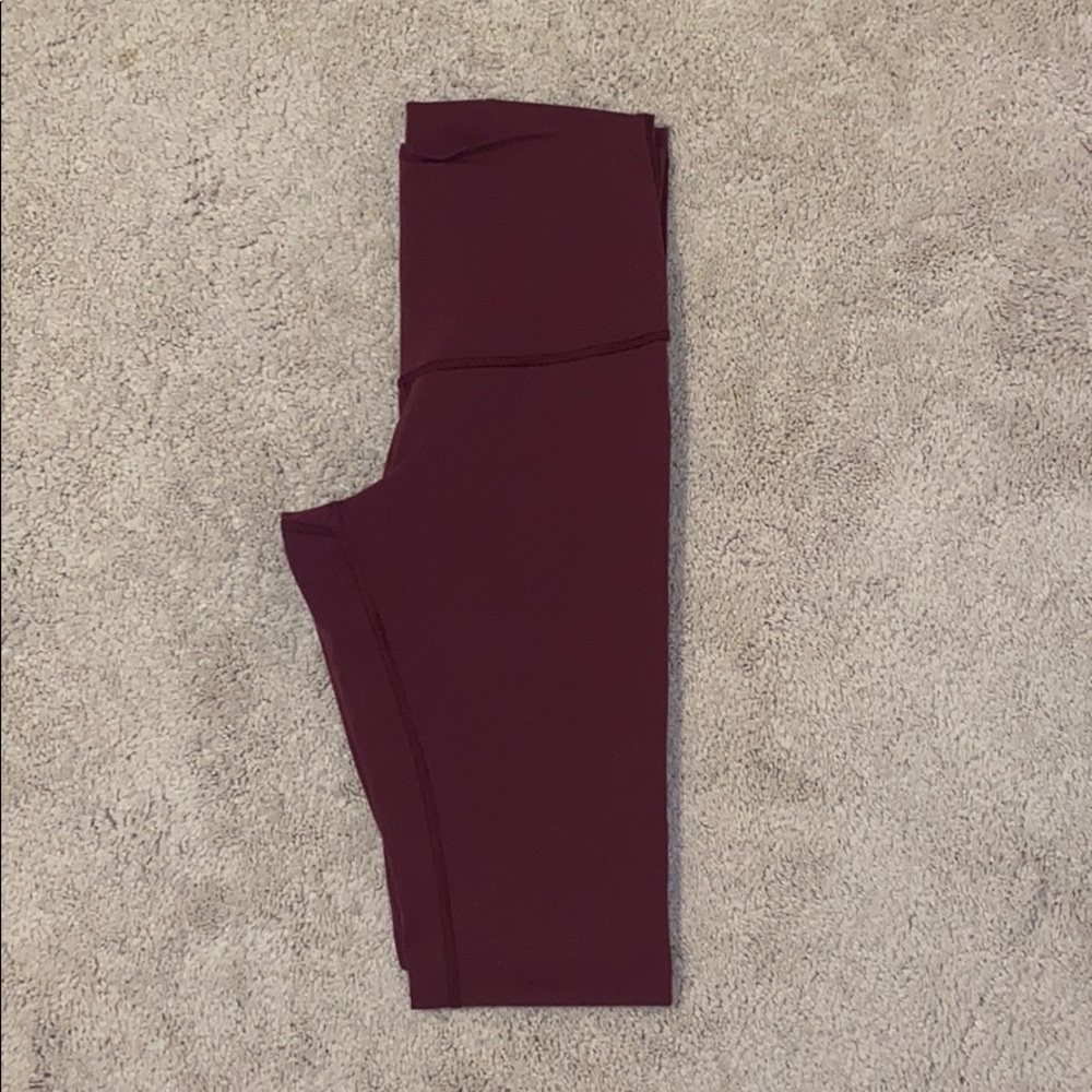 Lululemon wunderunder maroon leggings